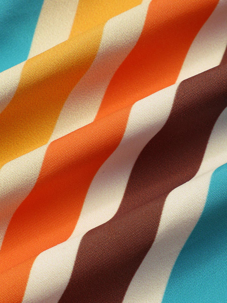 Maillot de bain une pièce à rayures diagonales des années 1960