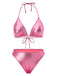 Bikini métallisé dos nu et paréo froncé années 1970