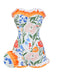Maillot de bain une pièce bandeau multicolore fleurs peintes années 1960