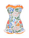 Maillot de bain une pièce bandeau multicolore fleurs peintes années 1960
