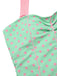 Maillot de bain verte à licou à pois contrastée cœur années 1960