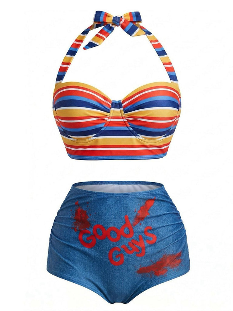 Maillot de bain imprimé chauves-souris années 1950