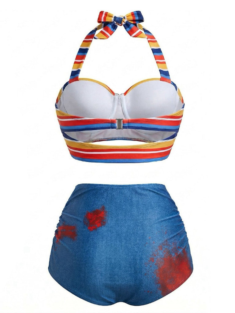 Maillot de bain imprimé chauves-souris années 1950