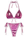 Ensemble bikini métallisé uni à bretelles années 1970