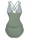 Ensemble De Tankini Colorblock Col V Profond Dos Épinglé Année 1940