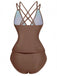 Ensemble De Tankini Colorblock Col V Profond Dos Épinglé Année 1940
