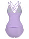 Ensemble De Tankini Colorblock Col V Profond Dos Épinglé Année 1940