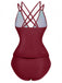 Ensemble De Tankini Colorblock Col V Profond Dos Épinglé Année 1940