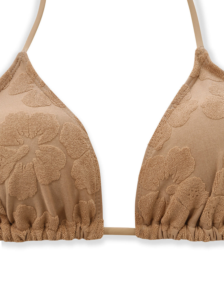 Maillot de Bain & Cache-Maillot Camélia 3D Imprimé Doré Années 70