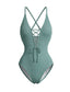 Maillot de bain une pièce dos nu lacets croisés années 80