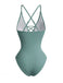 Maillot de Bain 1 Pièce Dos-Nu Croisé Lacé Années 80