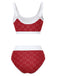 Ensemble tankini taille haute à œillets années 1940