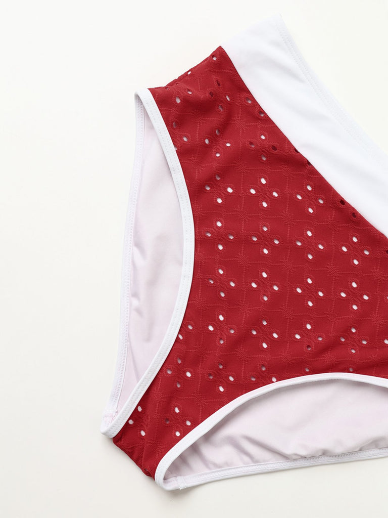 Ensemble tankini taille haute à œillets années 1940