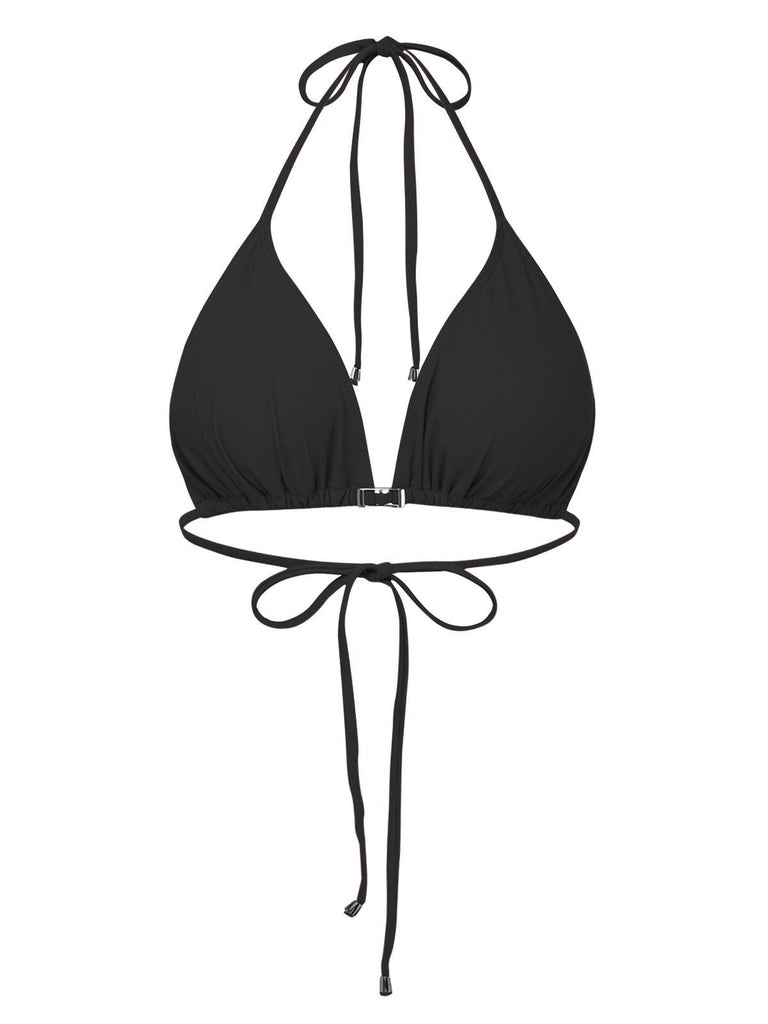 Ensemble maillot de bain dos nu en maille crochetée décolleté en V profond années 1950