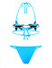 Bleu Halter Étoile de Mer Ensemble Bikini Années 1980 7