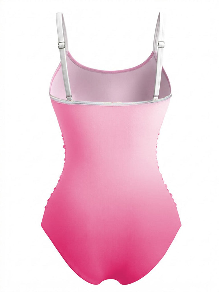 Maillot de bain une pièce dégradé à bretelles croisées années 1940