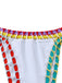 Blanc Coloré Tricot Halter Ensemble Bikini Années 1950 6