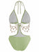 Uni Metal Chaîne Découpé Maillot de Bain Années 1930 2