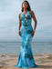 Robe Cache Maillot Longue Bleu Ciel Tie-Dye Halter à Découpes et Dos Nu Années '80 2
