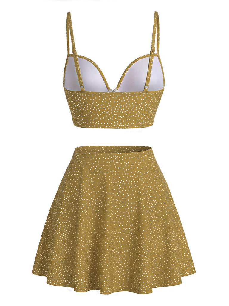 à Pois Taille Haute Ensemble Bikini & Cache-Maillot Années 1950 8