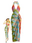 2PCS Maillot de Bain Bohèmes Géométriques Multicolores Années 1970