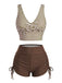 Ensemble tankini rayé cordon croisé années 1950