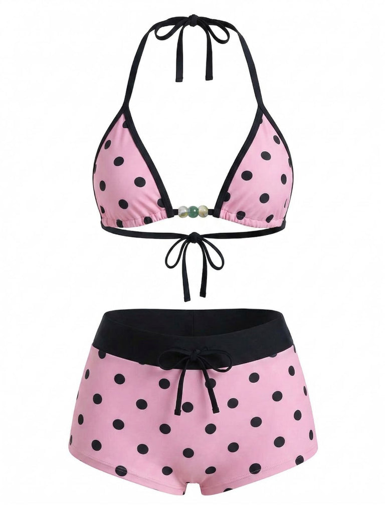 Maillot de Bain Halter à Pois Années 1950