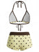 Tie Halter Perlé à Pois Maillot de Bain Set Années 1950 3