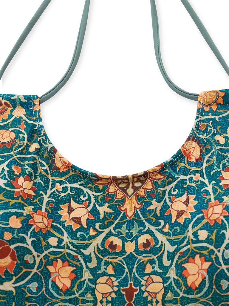 Set Tankini Halter à Imprimés Floraux Rétro Années '40 8