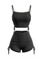 Tankini Noir Bretelles Fine À Lacets Années 1940