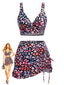 Maillot de Bain Floral Torsadé & Cache-Maillot Années 1940