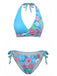 Ensemble bikini dos nu à imprimé floral style années 1940