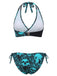 Ensemble bikini dos nu à imprimé floral style années 1940