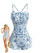 Tankini Rose À Motif Toile De Jouy Années 1950