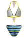 Maillot de Bain Chevron Perle Triangle Multicolore Années 1950 2