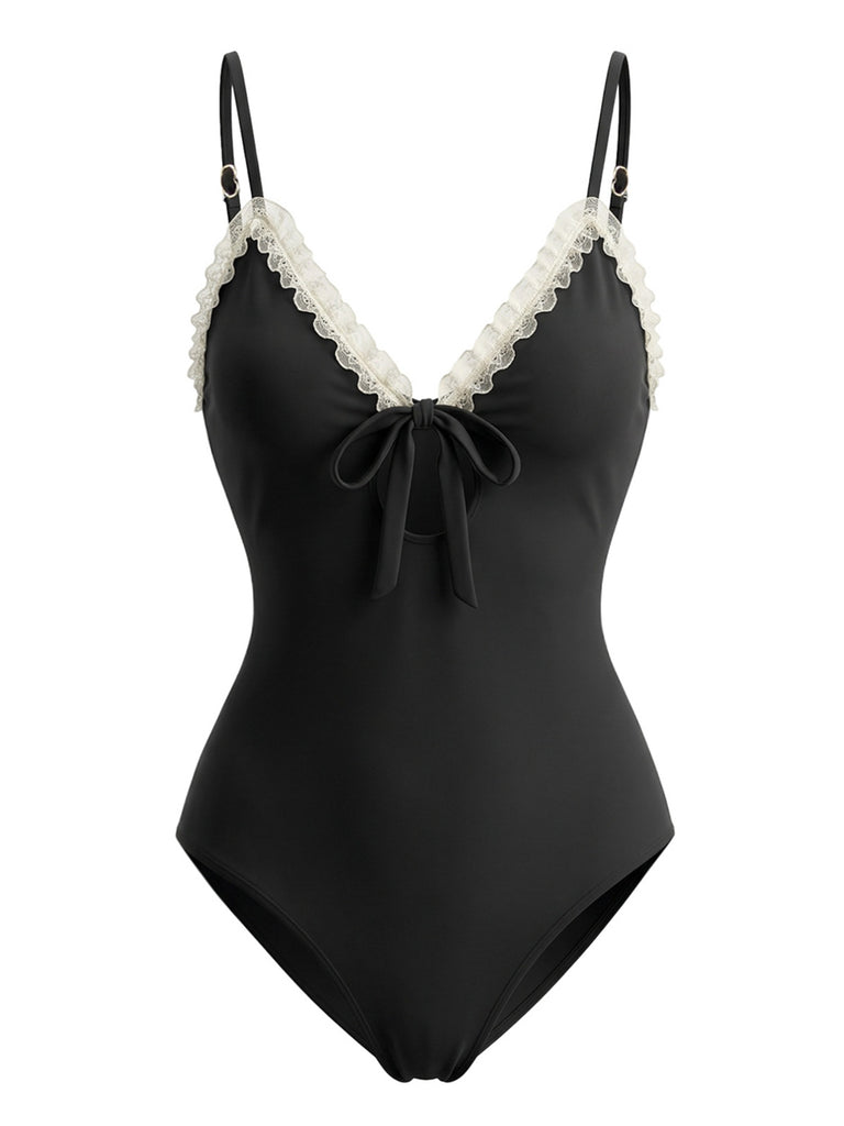 Maillot De Bain Une Pièce Bretelles Réglables Années 1940
