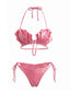 Ensemble de bikini métallisé haut dos nu années 80
