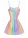 [Prévente] Maillot de Bain à Jupe Une Pièce Rayures Arc-en-Ciel Multicolore Années 1940 4