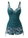 Ensemble tankini bohème col V bretelles années 70