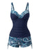 Ensemble tankini bohème col V bretelles années 70