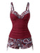 Ensemble tankini bohème col V bretelles années 70