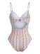 Maillot de Bain Une Pièce à Bretelles Floral Orange Années 1950 5