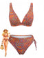 Ensemble tankini col V et motif floral liberty bohème années 70