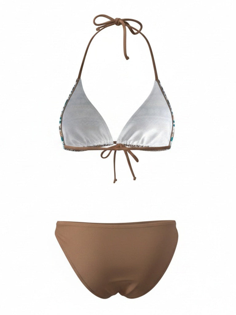 Ensemble 3 Pièces Bikini & Cache-Maillot Style Boho Années 80