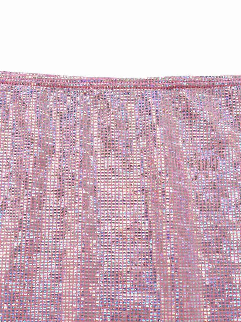 Bikini Sequin Métallisé et Cache-Maillot Rose Années 60
