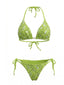 Ensemble de bikini sequins dos nu et lacé orné perles années 80