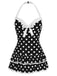 Maillot de bain une pièce rouge à pois des années 1940