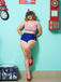 Ensemble de maillot de bain dos nu rayé des années 1940