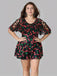 [Grande Taille] Maillot de bain noir jupe motif cerises années 30