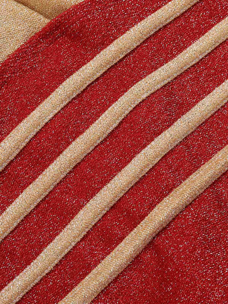 Maillot de bain une pièce rouge à rayures des années 1950